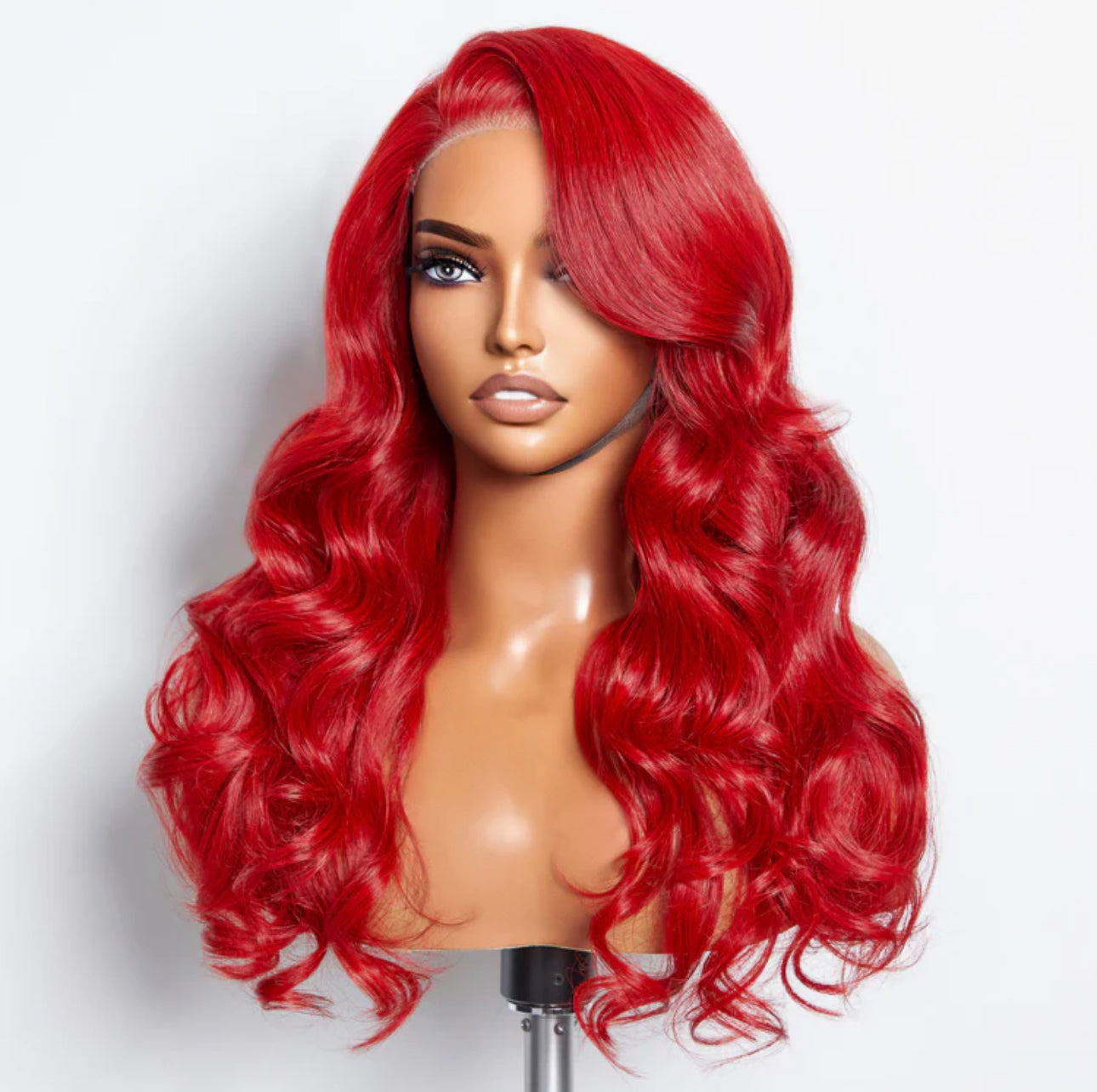 RED GLUELESS BODYWAVE WIG