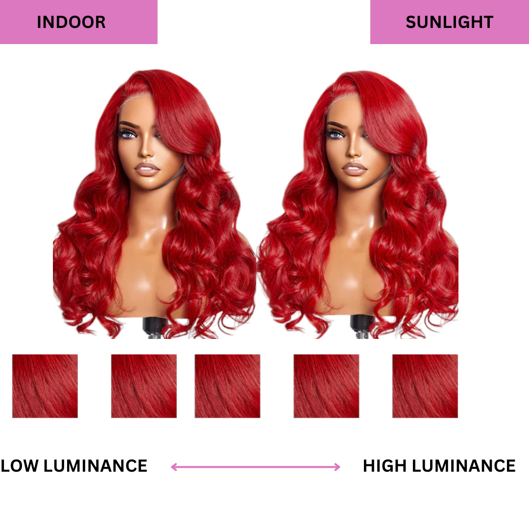 RED GLUELESS BODYWAVE WIG