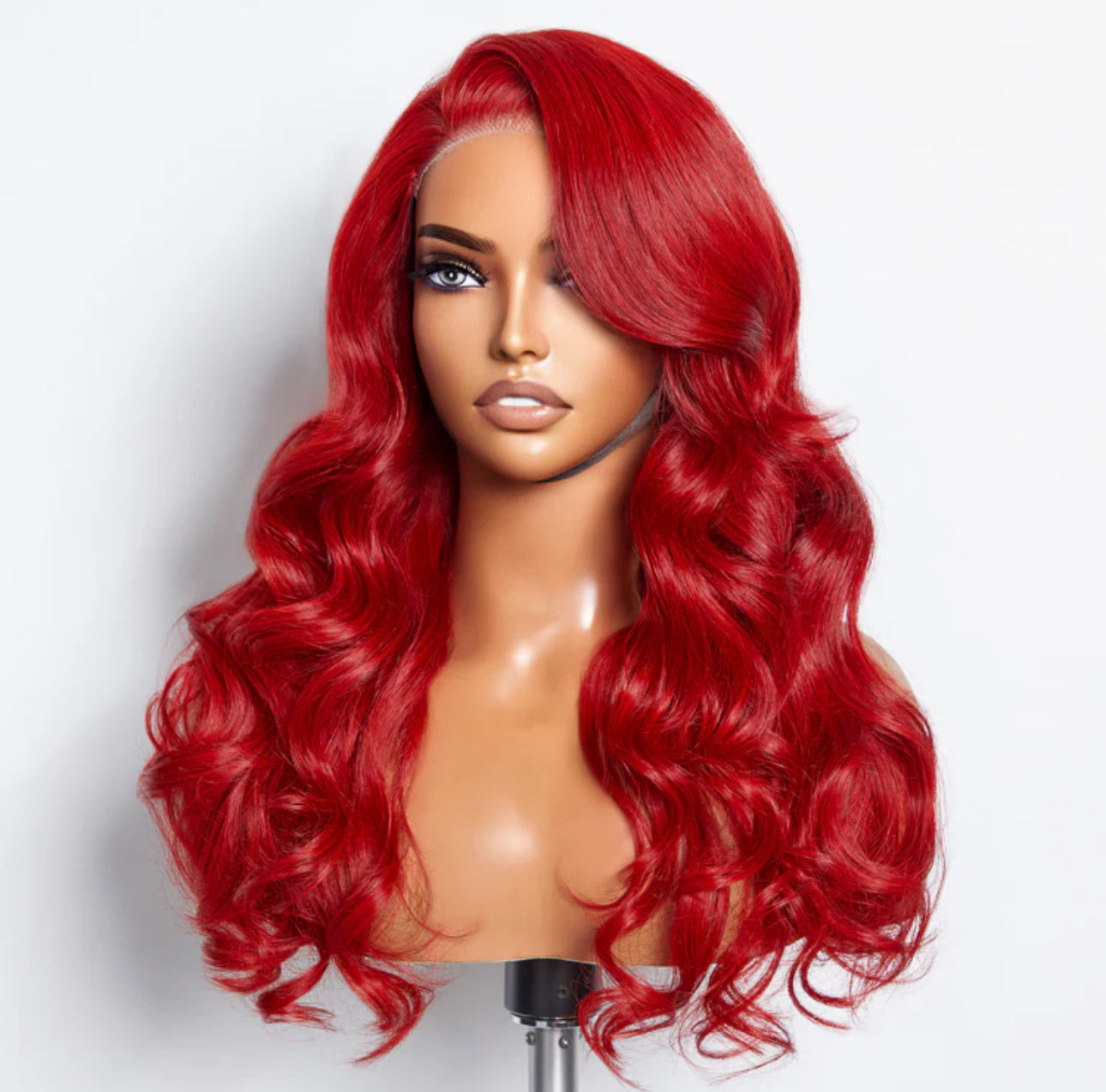 RED GLUELESS BODYWAVE WIG