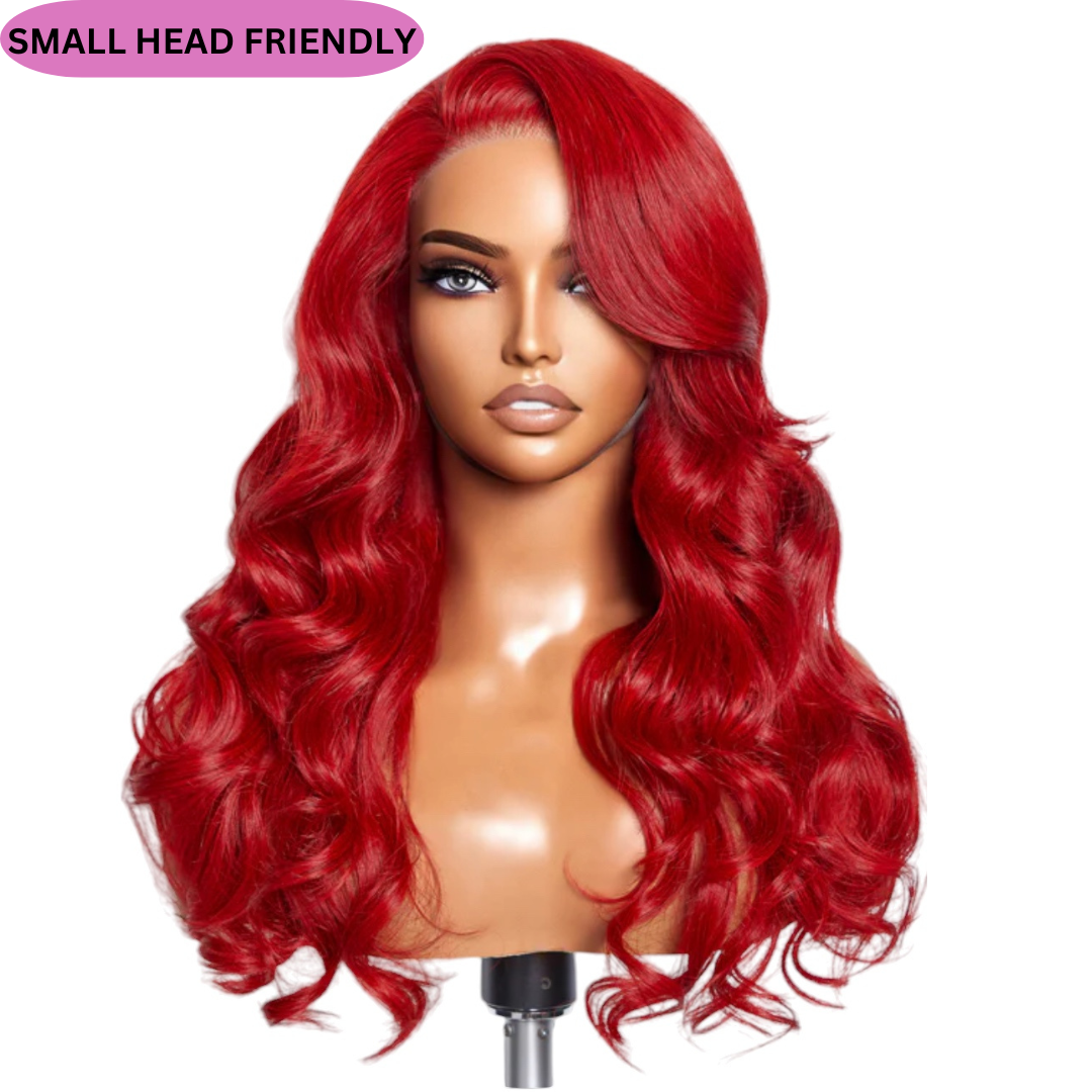 RED GLUELESS BODYWAVE WIG